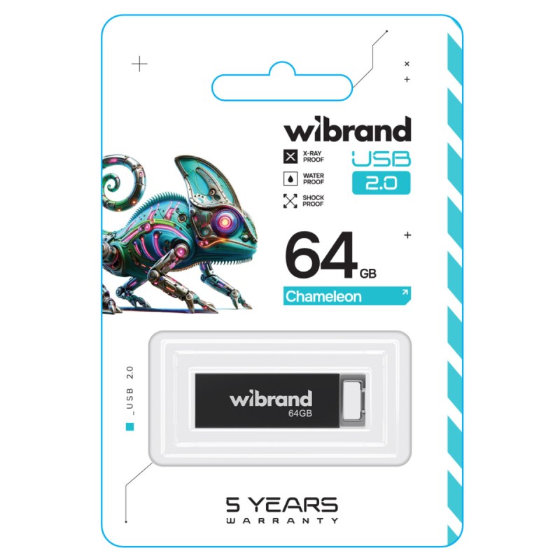 Flash Wibrand USB 2.0 Chameleon 64Gb Black (WI2.0/CH64U6B)
