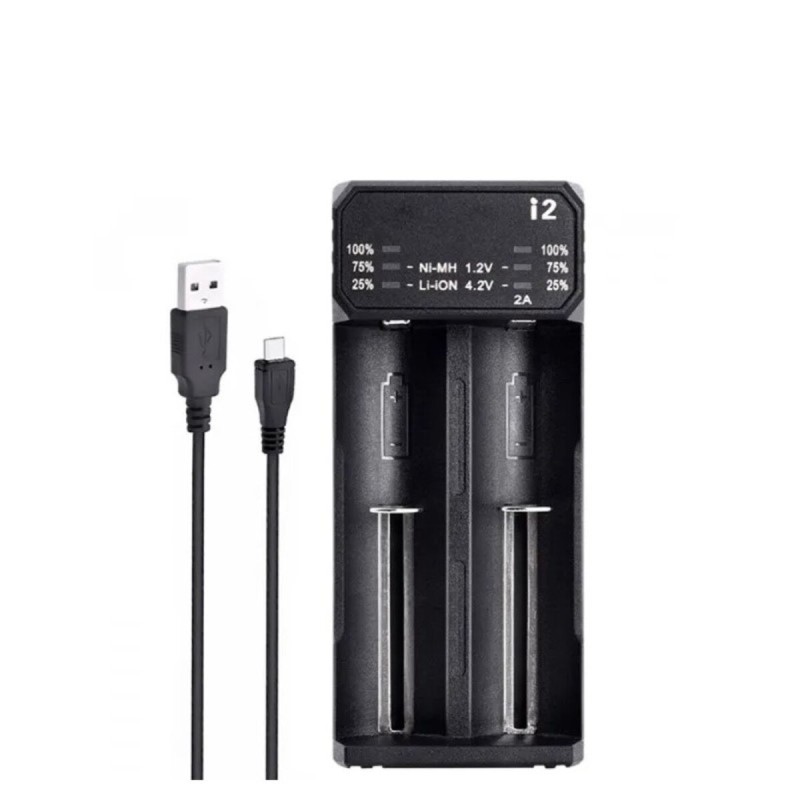 Зарядний пристрій ESSAGER Battery Charger with LED Indicator For 2 LED Black (ECDQ-I201)