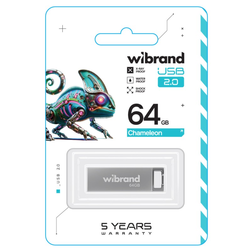 Flash Wibrand USB 2.0 Chameleon 64Gb Silver (WI2.0/CH64U6S)