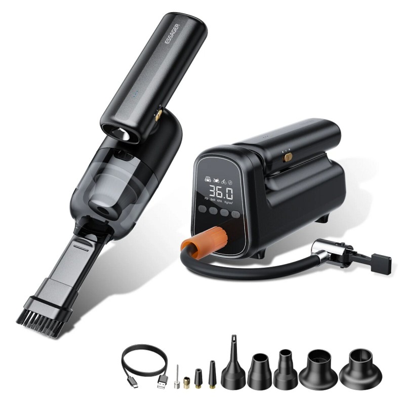 Автомобільний пилосос ESSAGER (color box) Geocentric Multi-function Cordless Pump Vacuum Cleaner Black (EXD05-DX01-Z)