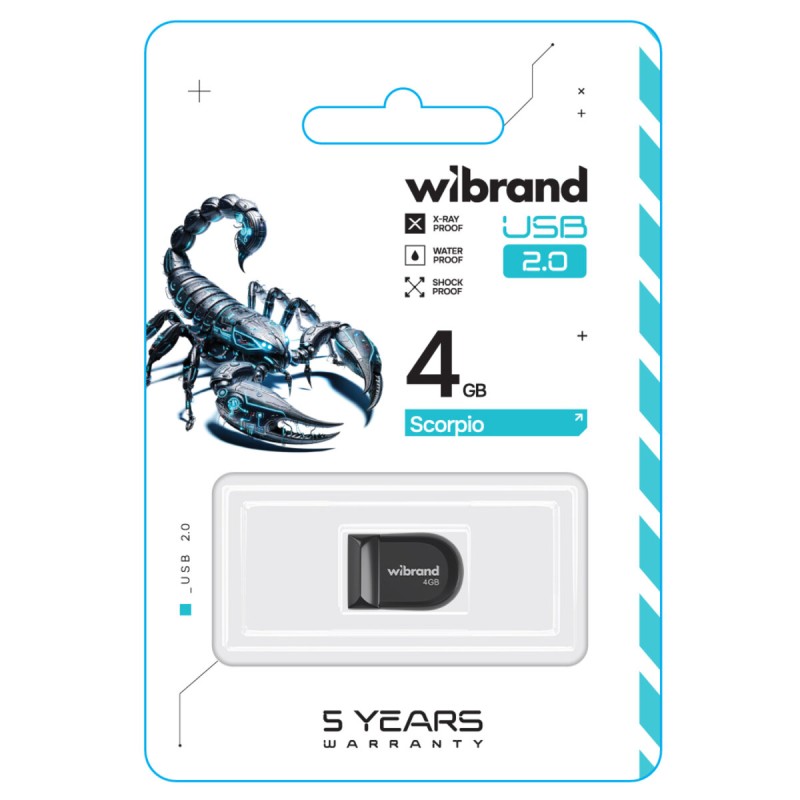 Flash Wibrand USB 2.0 Scorpio 4Gb Black (WI2.0/SC4M3B)