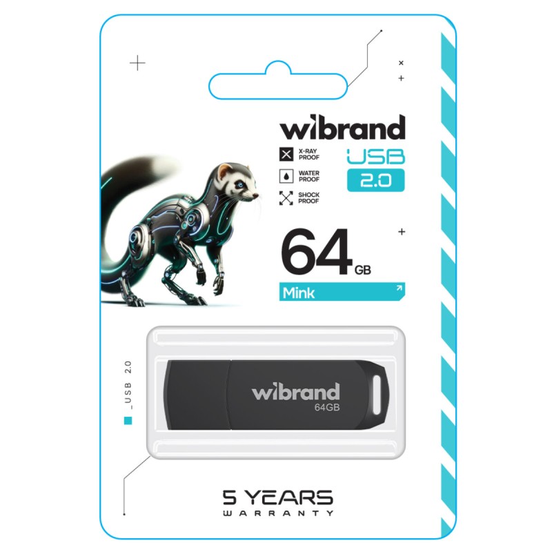 Flash Wibrand USB 2.0 Mink 64Gb Black (WI2.0/MI64P4B)
