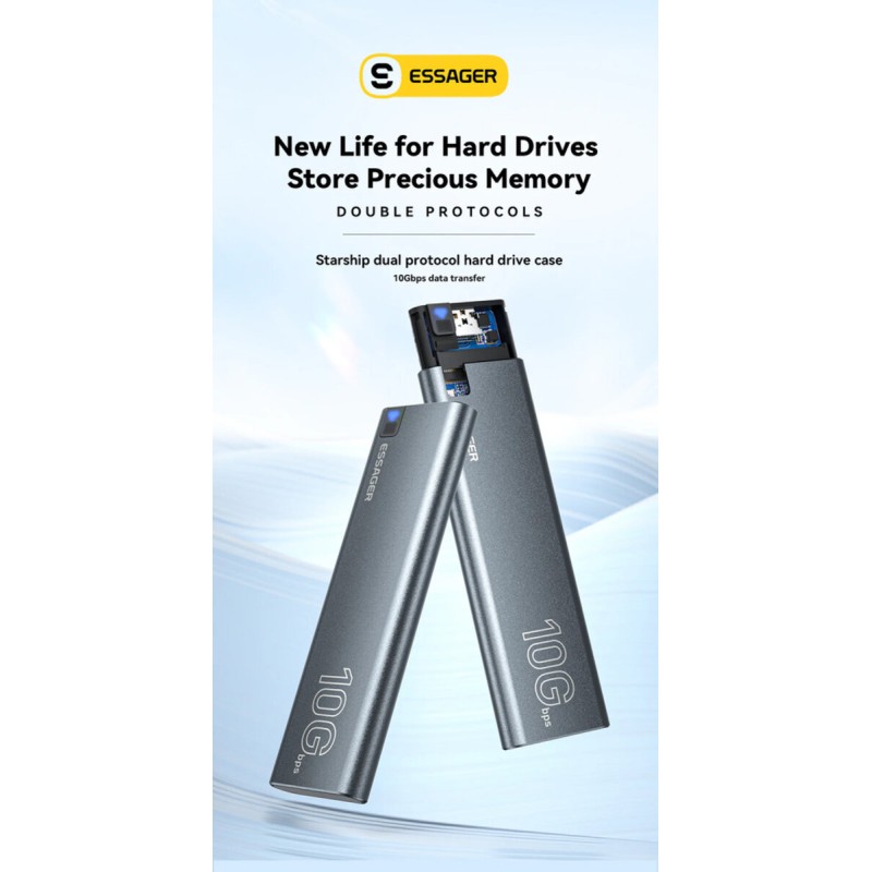 Жорсткий диск ESSAGER Starship dual protocol Hard Disk Box Grey (EYPSN-XJ0G-Z)