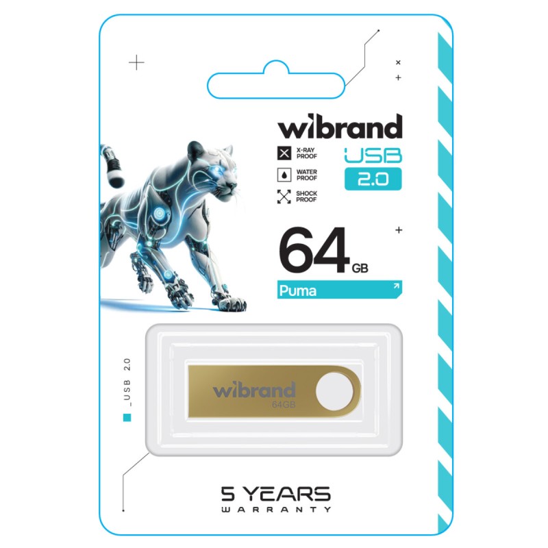 Flash Wibrand USB 2.0 Puma 64Gb Gold (WI2.0/PU64U1G)