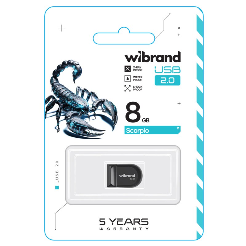 Flash Wibrand USB 2.0 Scorpio 8Gb Black (WI2.0/SC8M3B)