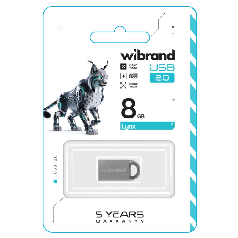 Flash Wibrand USB 2.0 Lynx 8Gb Silver (WI2.0/LY8M2S)