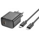 Мережевий зарядний пристрій HOCO CS22A Value single port PD30W charger set(C to iP) Black (6942007609920 )
