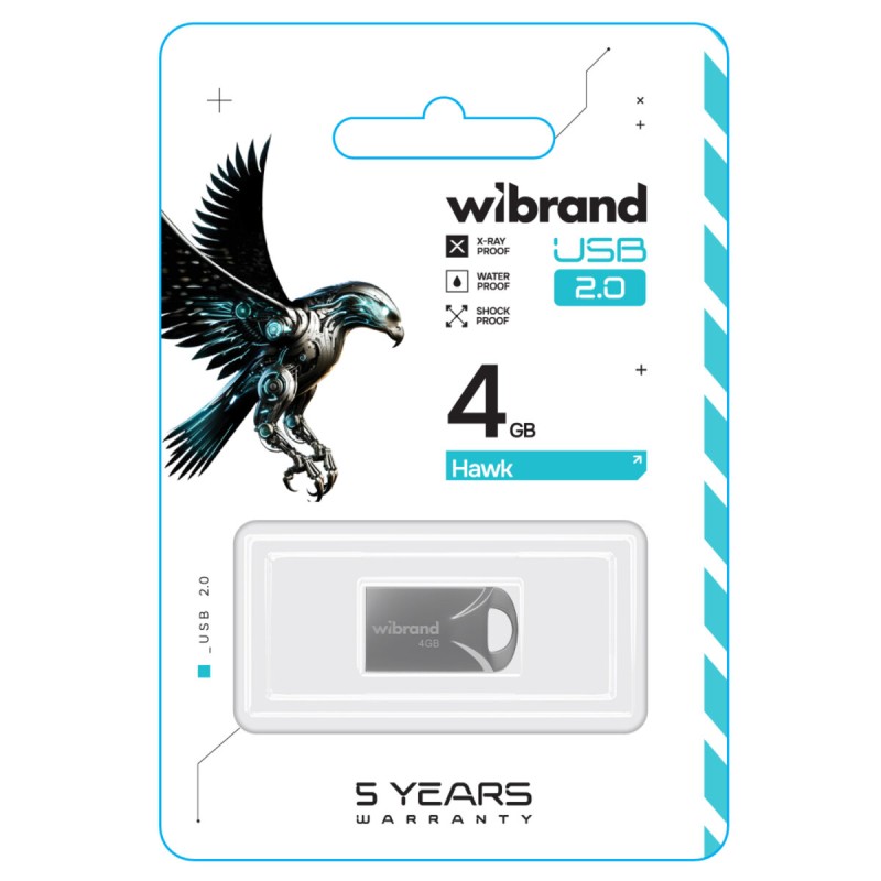 Flash Wibrand USB 2.0 Hawk 4Gb Silver (WI2.0/HA4M1S)