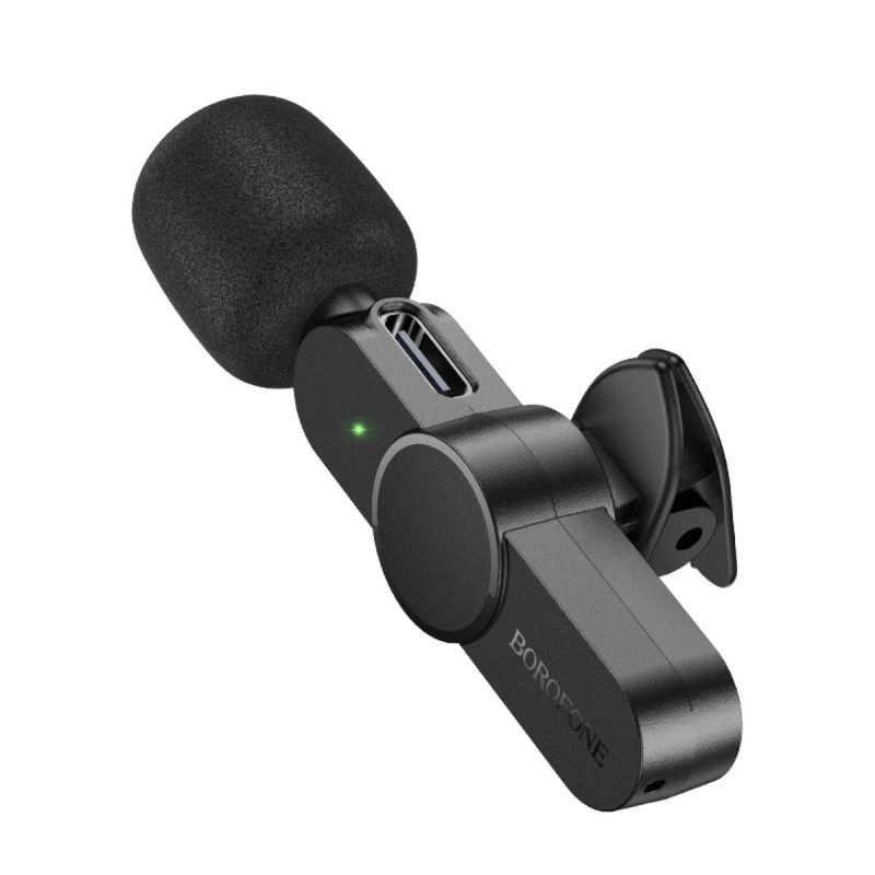Мікрофон-петличка BOROFONE BFK12 Trophy lavalier wireless digital microphone iP Black (6941991106385)