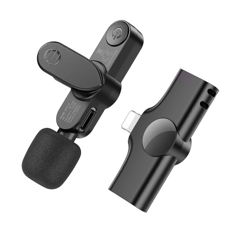 Мікрофон-петличка BOROFONE BFK12 Trophy lavalier wireless digital microphone iP Black (6941991106385)
