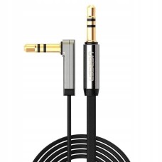 Аудіо кабель UGREEN AV119 3.5mm Male to 3.5mm Male Straight to angle flat Cable 1m (Black)(UGR-10597) (UGR-10597)