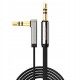 Аудіо кабель UGREEN AV119 3.5mm Male to 3.5mm Male Straight to angle flat Cable 1m (Black)(UGR-10597) (UGR-10597)