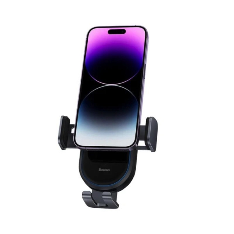 Тримач для мобiльного з БЗП Baseus LightChaser Series Wireless Charging Electric Car Mount 15W Cosmic Black (C40355900121-00)