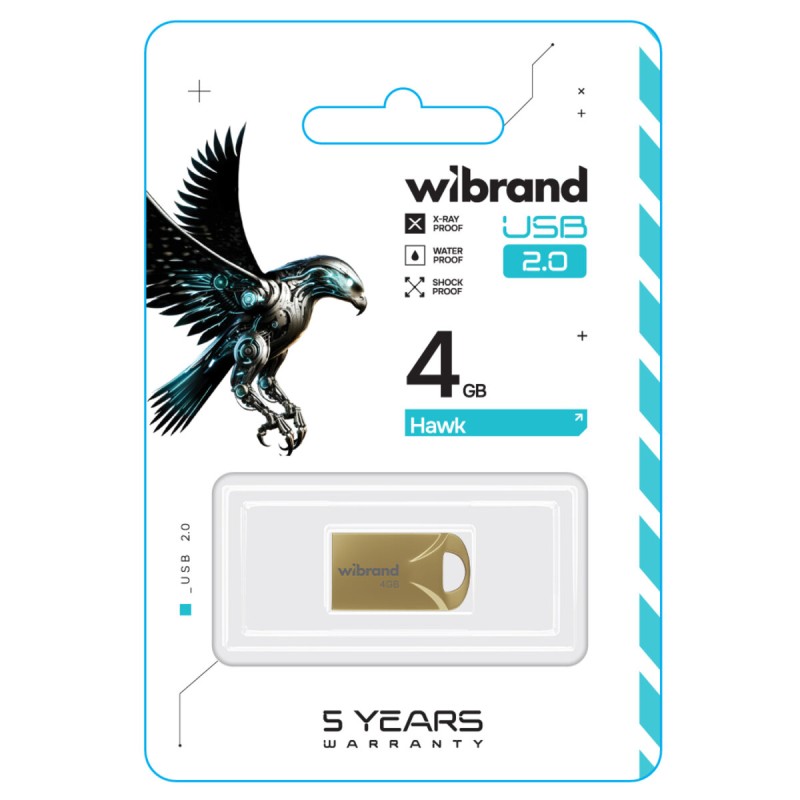 Flash Wibrand USB 2.0 Hawk 4Gb Gold (WI2.0/HA4M1G)