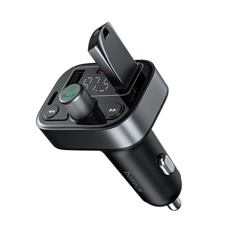 АЗП з FM-модулятором Baseus S-09 Lite Series Car FM Transmitter Cluster Black (C10762300113-00)