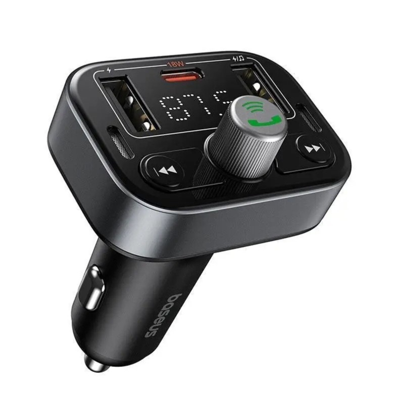АЗП з FM-модулятором Baseus S-09 Lite Series Car FM Transmitter Cluster Black (C10762300113-00)