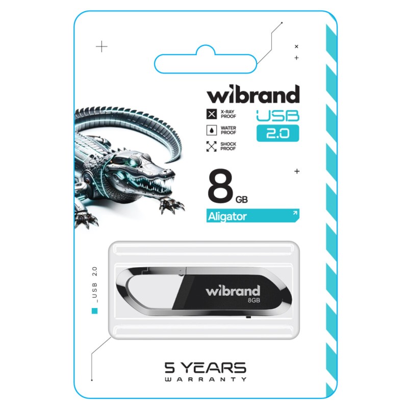 Flash Wibrand USB 2.0 Aligator 8Gb Black (WI2.0/AL8U7B)