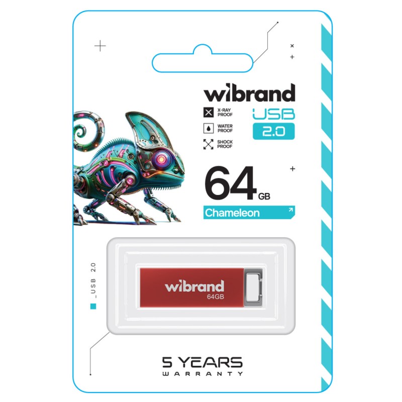 Flash Wibrand USB 2.0 Chameleon 64Gb Red (WI2.0/CH64U6R)