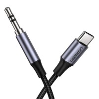 Кабель UGREEN AV143 Round USB-C Audio Cable 3.5mm M/M Aluminum Shell 1m (Deep Gray)(UGR-30633) (UGR-30633)