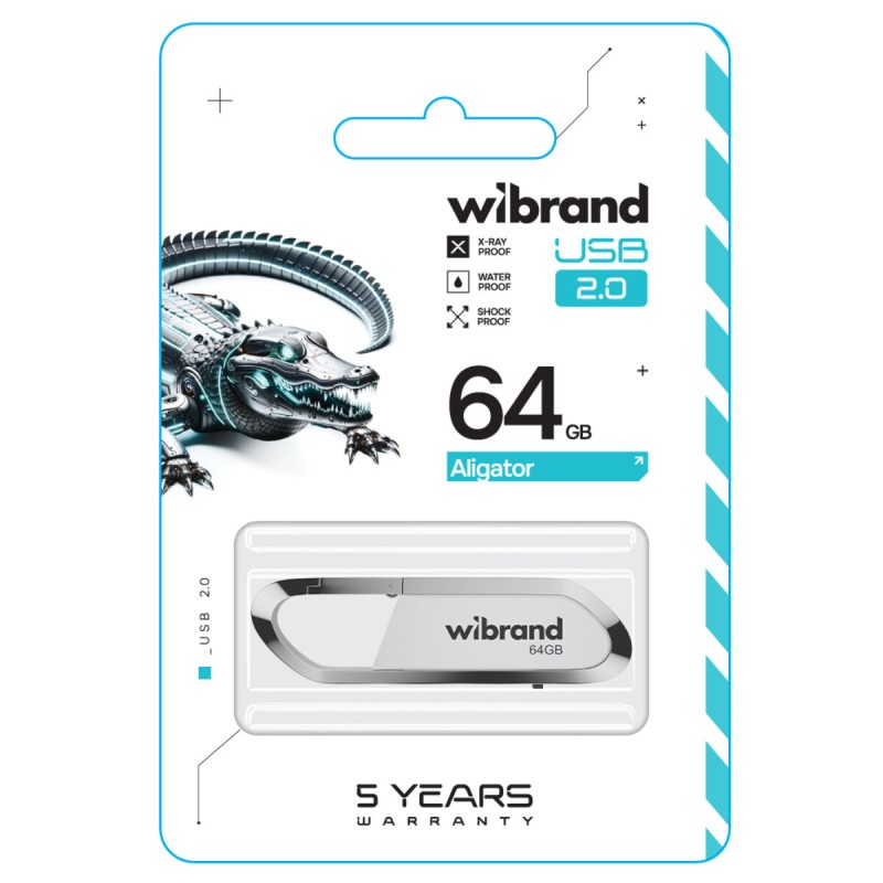 Flash Wibrand USB 2.0 Aligator 64Gb White (WI2.0/AL64U7W)