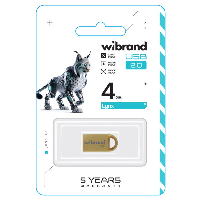 Flash Wibrand USB 2.0 Lynx 4Gb Gold (WI2.0/LY4M2G)