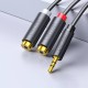 Аудіо кабель UGREEN AV109 3.5mm Male to 2RCA Female Cable 25cm (Gray)(UGR-10547) (UGR-10547)