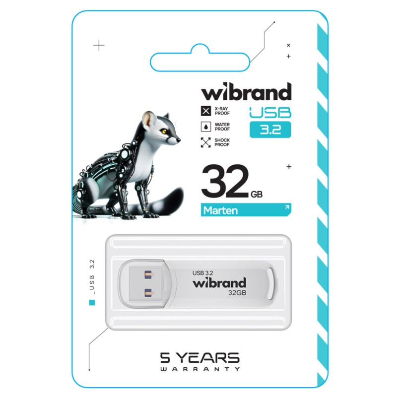 Flash Wibrand USB 3.2 Gen1 Marten 32GB White (WI3.2/MA32P10W)