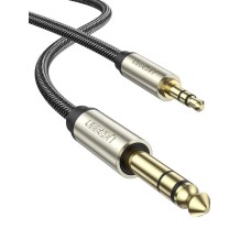 Аудіо кабель UGREEN AV127 3.5mm to 6.35mm TRS Stereo Audio Cable 2m (Gray)(UGR-10628) (UGR-10628)
