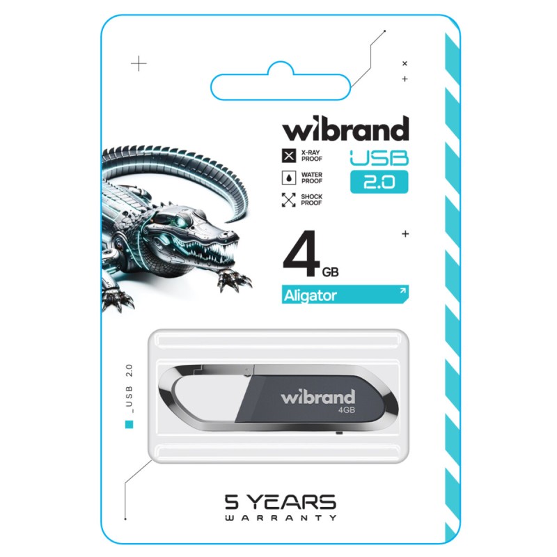 Flash Wibrand USB 2.0 Aligator 4Gb Grey (WI2.0/AL4U7G)