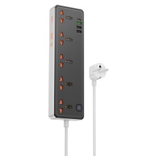 Мережевий подовжувач HOCO AC14A Rico 5-position socket(PD30W/1C3A) Black (6942007607179 )