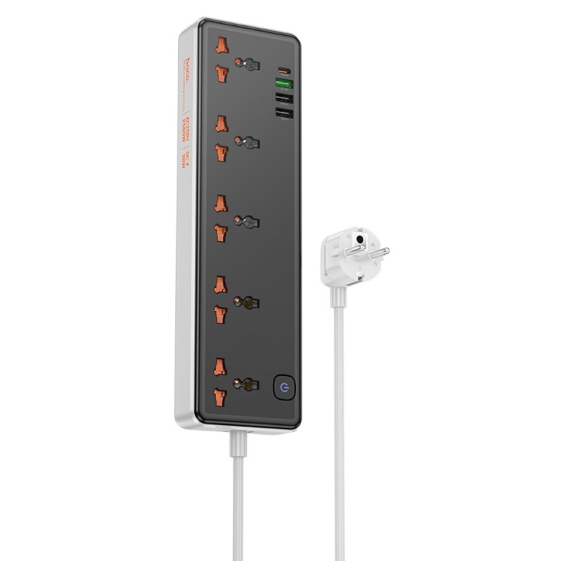 Мережевий подовжувач HOCO AC14A Rico 5-position socket(PD30W/1C3A) Black (6942007607179 )