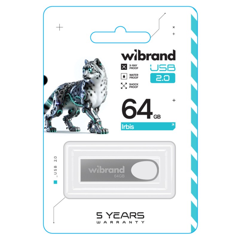 Flash Wibrand USB 2.0 Irbis 64Gb Silver (WI2.0/IR64U3S)