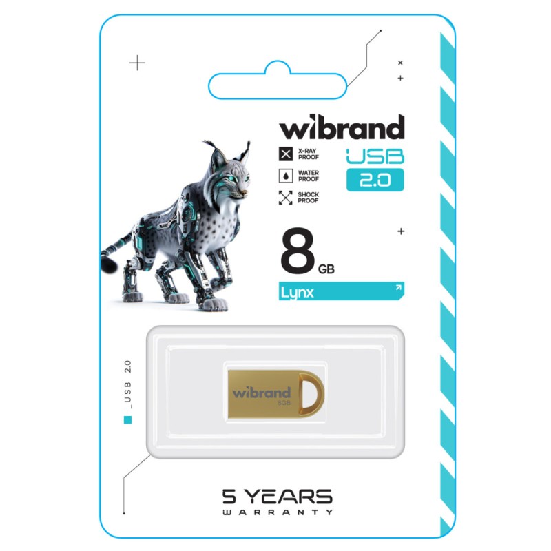 Flash Wibrand USB 2.0 Lynx 8Gb Gold (WI2.0/LY8M2G)
