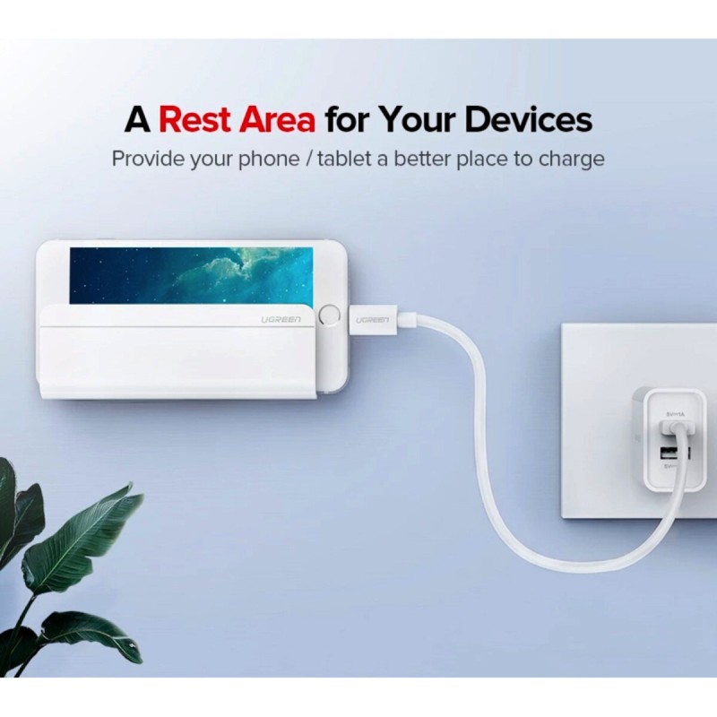 Тримач для мобільного UGREEN LP108 Adhesive Wall Mount Cell Phone Charging Holder For Phone (White)(UGR-30394) (UGR-30394)