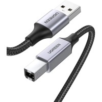 Кабель UGREEN US369 USB-A Male to USB-B 2.0 Printer Cable Alu Case with Braid 2m  (Black)(UGR-80803) (UGR-80803)