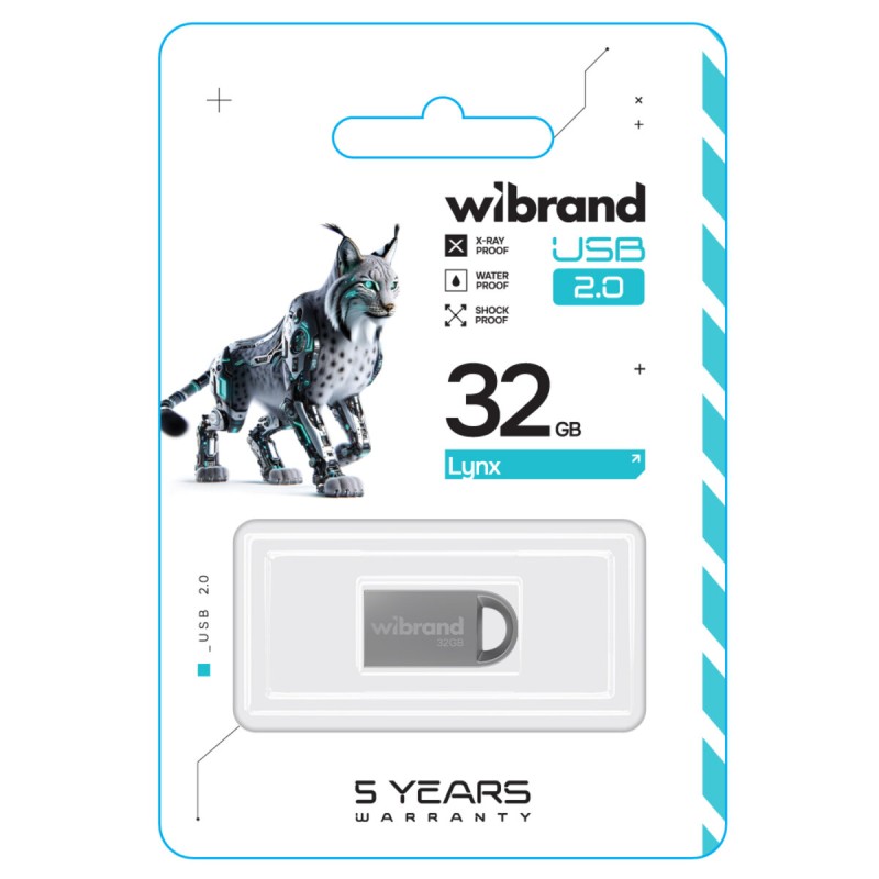 Flash Wibrand USB 2.0 Lynx 32Gb Silver (WI2.0/LY32M2S)