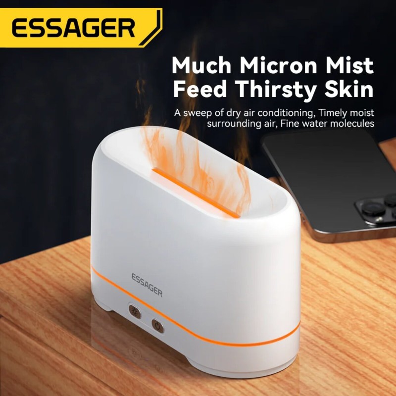 Зволожувачі повітря ESSAGER Flame Aromatherapy Humidifier Black (EJSQ-HY01)