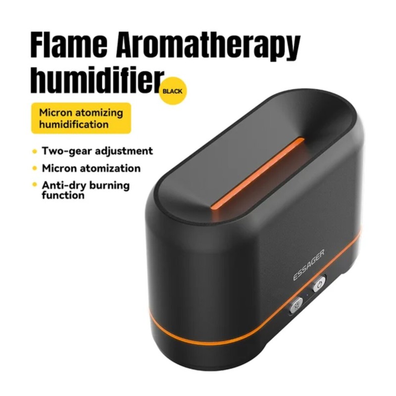 Зволожувачі повітря ESSAGER Flame Aromatherapy Humidifier Black (EJSQ-HY01)