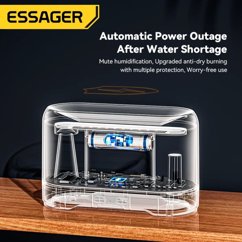 Зволожувачі повітря ESSAGER Flame Aromatherapy Humidifier Black (EJSQ-HY01)