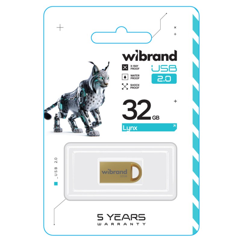 Flash Wibrand USB 2.0 Lynx 32Gb Gold (WI2.0/LY32M2G)