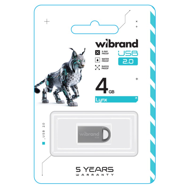 Flash Wibrand USB 2.0 Lynx 4Gb Silver (WI2.0/LY4M2S)