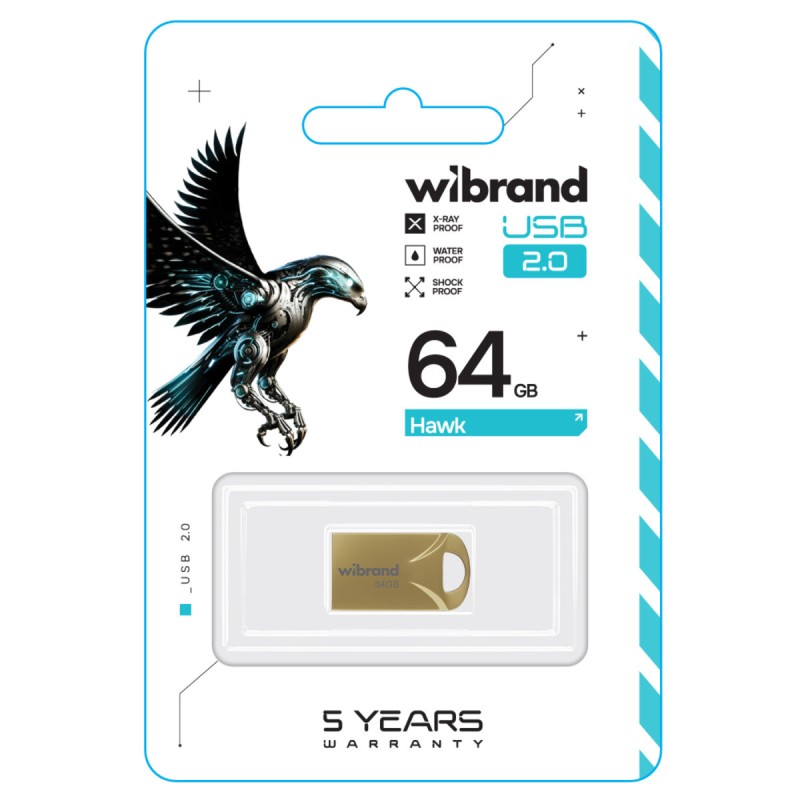 Flash Wibrand USB 2.0 Hawk 64Gb Gold (WI2.0/HA64M1G)