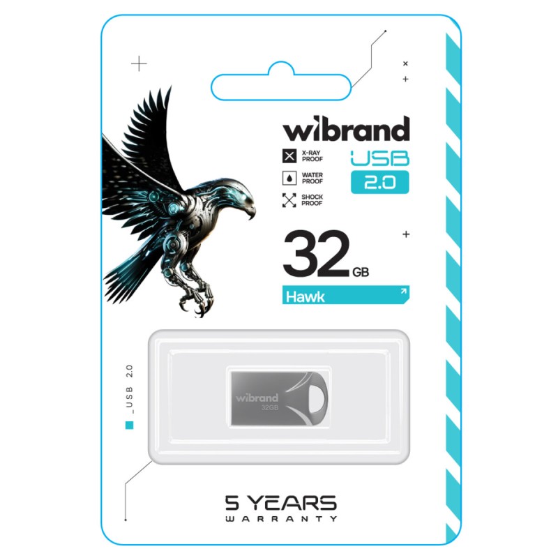 Flash Wibrand USB 2.0 Hawk 32Gb Silver (WI2.0/HA32M1S)