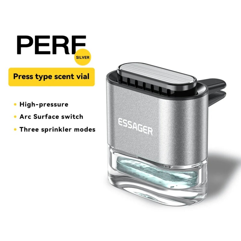 Автомобільний освіжувач повітря ESSAGER CAR air outlet press type perfume bottle Silver (EXPCFA-HH10)