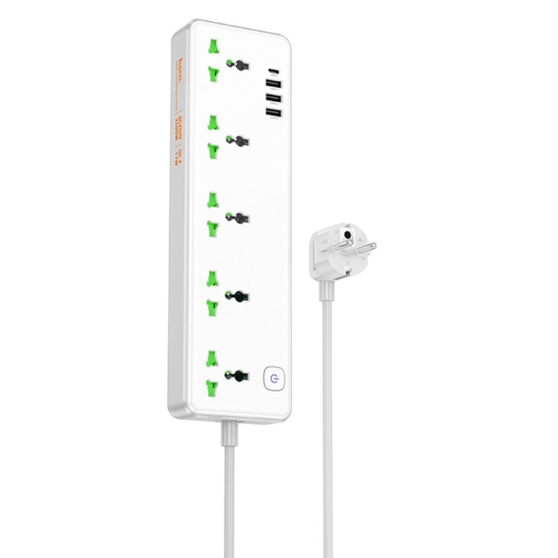 Мережевий подовжувач HOCO  AC13A Talento 5-position socket(1C3A) White (6942007607148 )