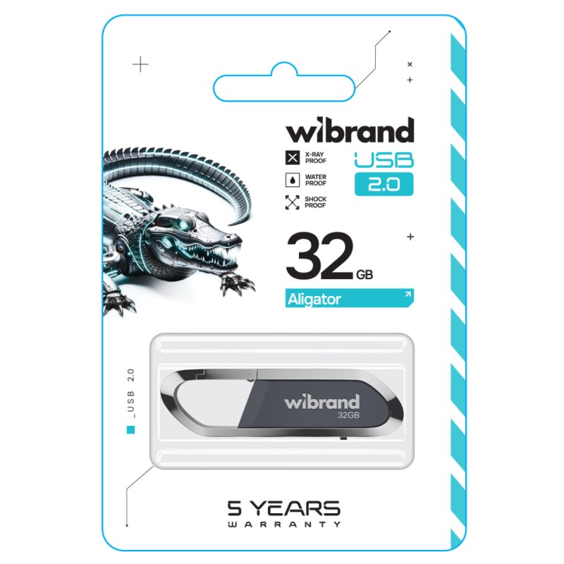 Flash Wibrand USB 2.0 Aligator 32Gb Grey (WI2.0/AL32U7G)