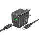 Мережевий зарядний пристрій HOCO CS14A Ocean PD20W+QC3.0 charger set(Type-C to Type-C) Black (6942007603911 )