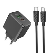 Мережевий зарядний пристрій HOCO CS14A Ocean PD20W+QC3.0 charger set(Type-C to Type-C) Black (6942007603911 )
