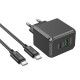 Мережевий зарядний пристрій HOCO CS14A Ocean PD20W+QC3.0 charger set(Type-C to Type-C) Black (6942007603911 )
