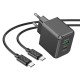 Мережевий зарядний пристрій HOCO CS14A Ocean PD20W+QC3.0 charger set(Type-C to Type-C) Black (6942007603911 )